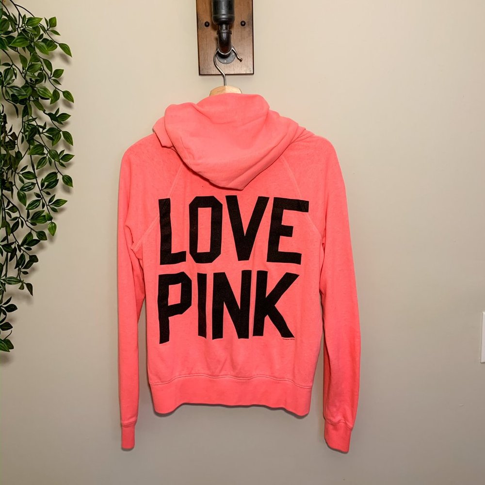 VS PINK. Neon Pink Zip Up Hoodie